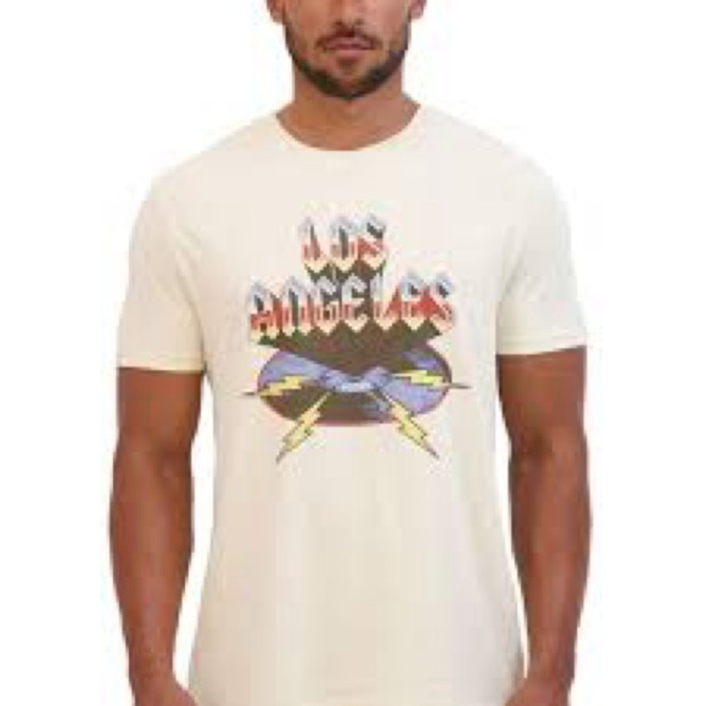 Lucky Brand Men's Cream Short Sleeve Tee